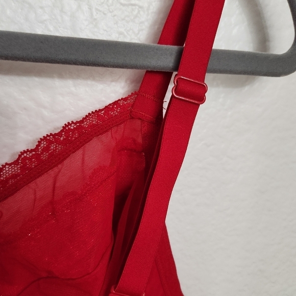 Victoria's Secret Posey Lace Curvy Bralette Size XXL Red - Picture 7 of 14
